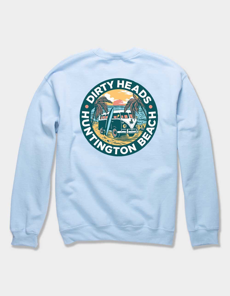 DIRTY HEADS Circle Van Unisex Crewneck Sweatshirt LIGHT BLUE Tillys