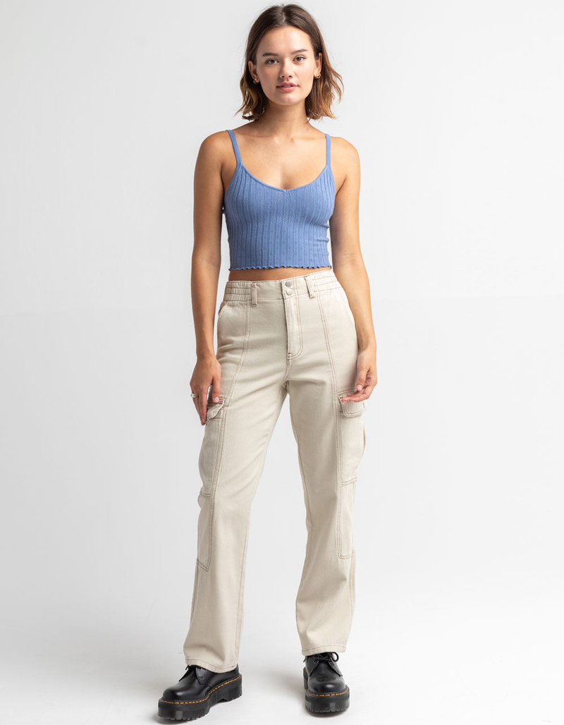 SKY AND SPARROW Pointelle Womens Blue Cami image number 3