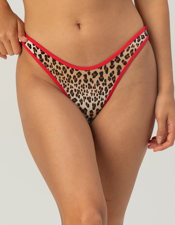 DAMSEL Leopard High Leg Cheekier Bikini Bottoms Alternative Image