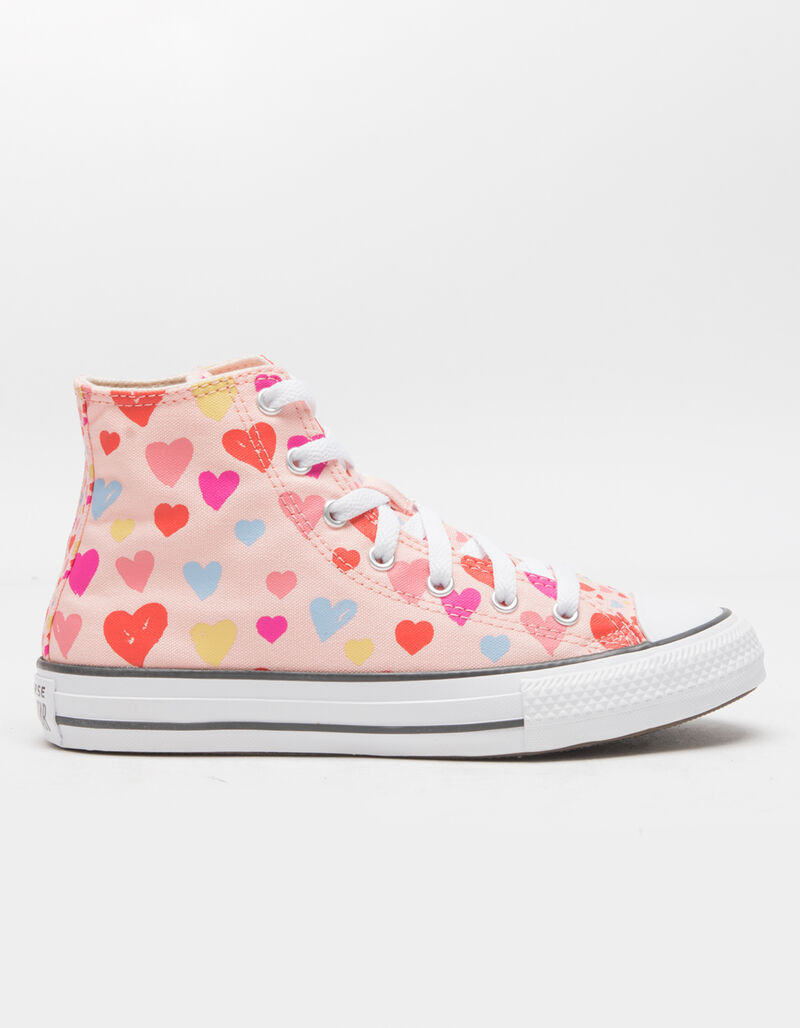 CONVERSE Chuck Taylor All Star Girls Hearts High Top Shoes - PINK ...