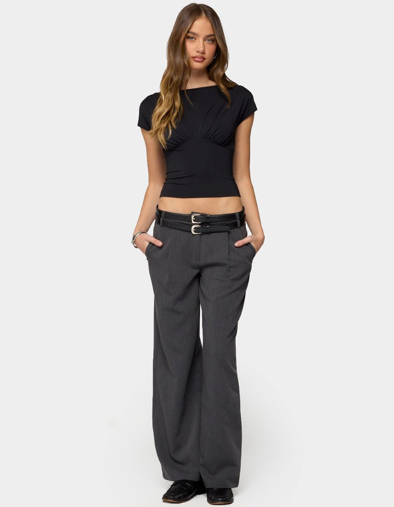 EDIKTED Leonah Ruched Boat Neck Top image number 3