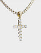 GLD Gold Plated Stone Cross Pendant image number 1