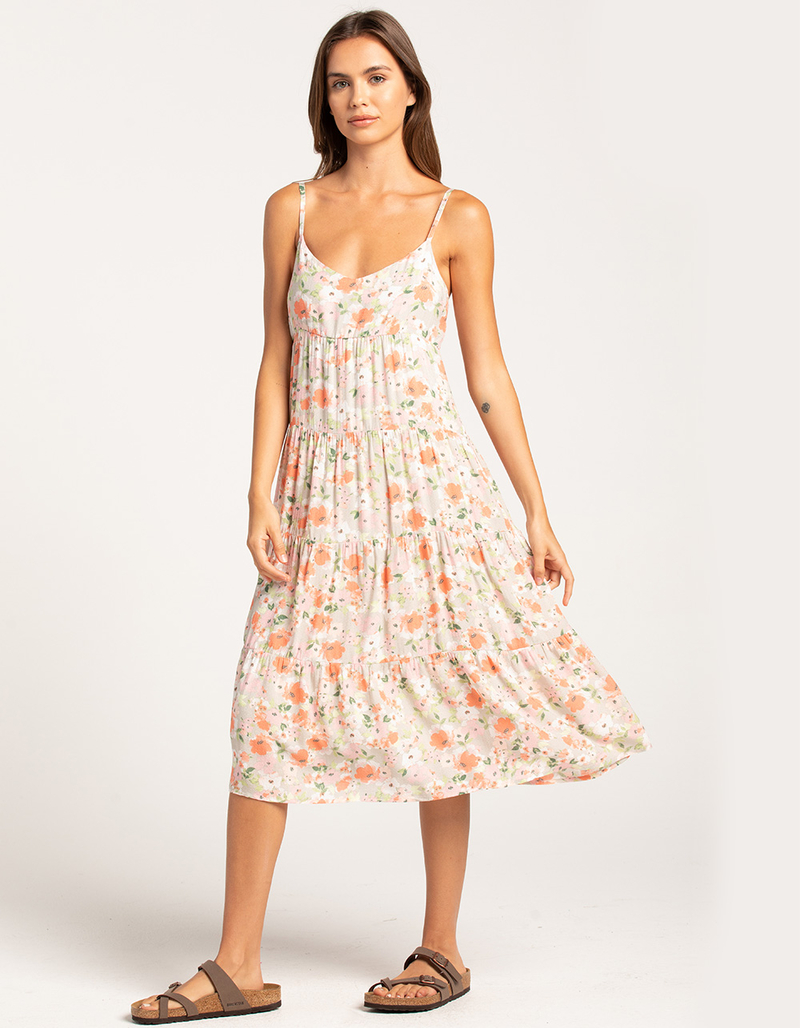RSQ Womens Print Tier Midi Dress image number 0