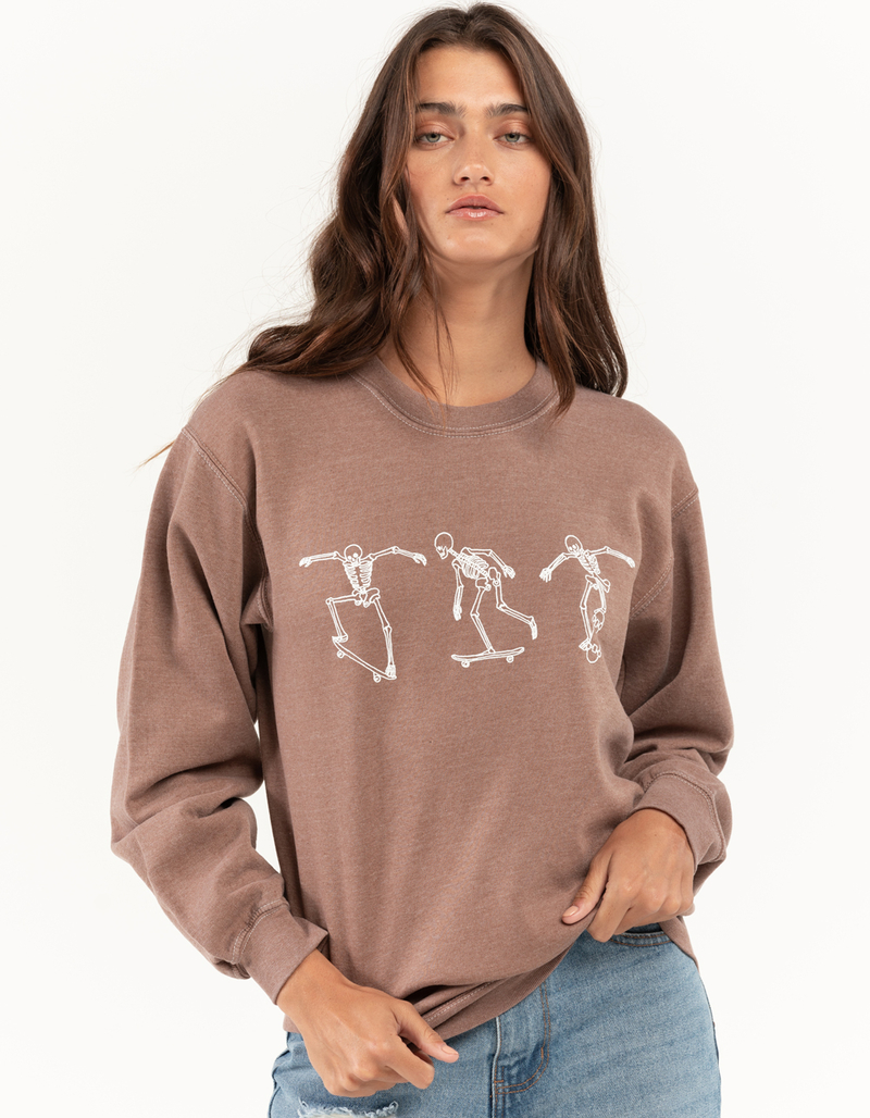 FULL TILT Skeleton Skate Womens Crewneck Sweatshirt image number 1