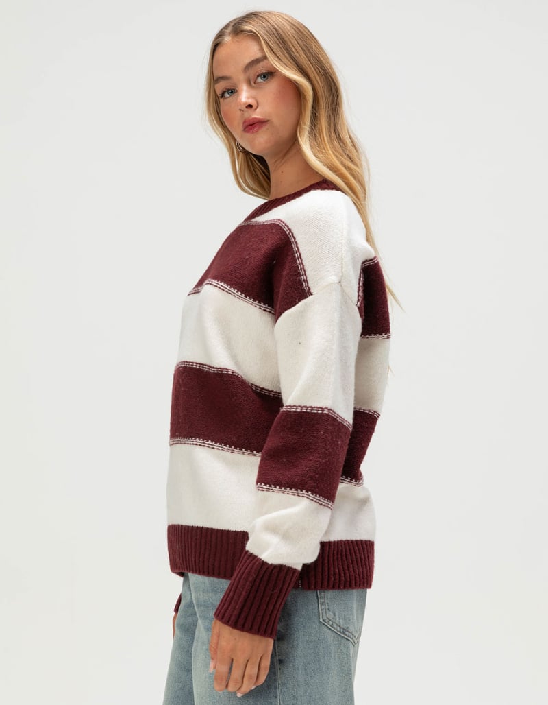 PINK ROSE Womens Stripe Sweater image number 2