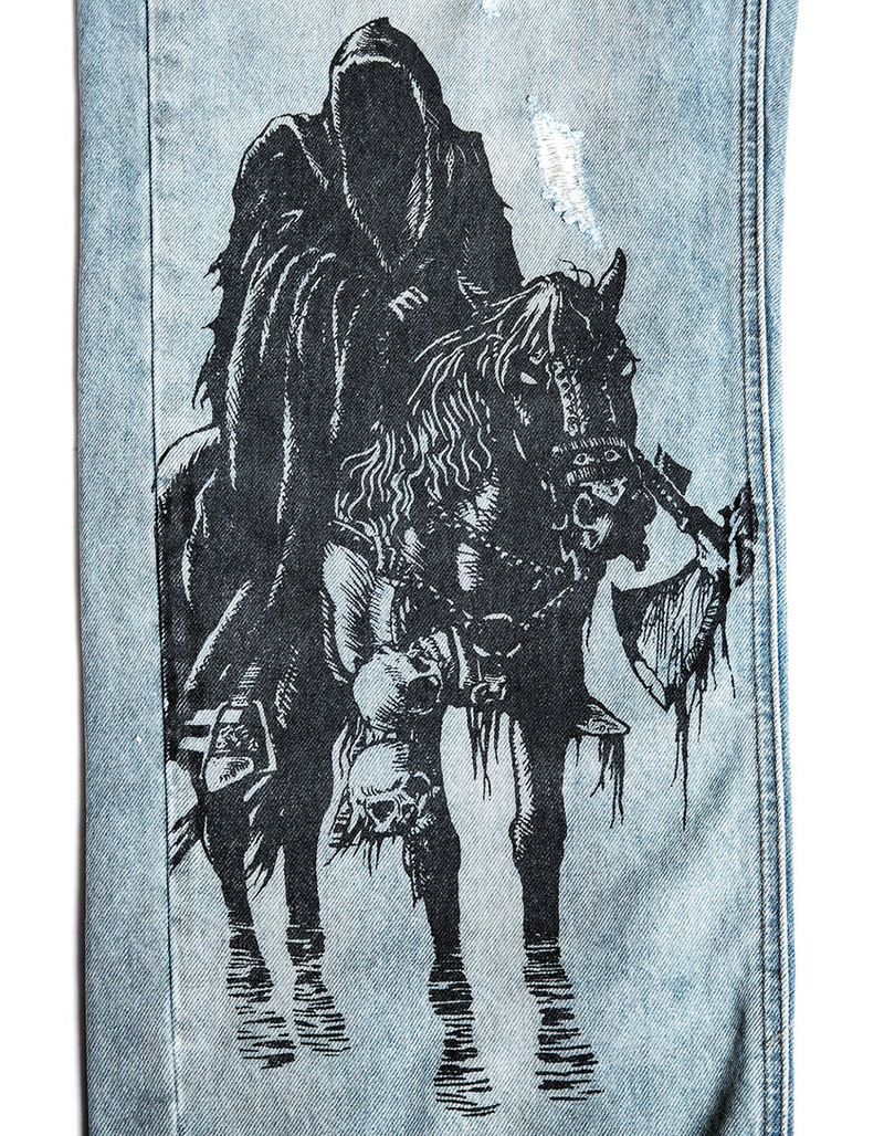 AFFLICTION Black Night Mens Wide Leg Jeans image number 2