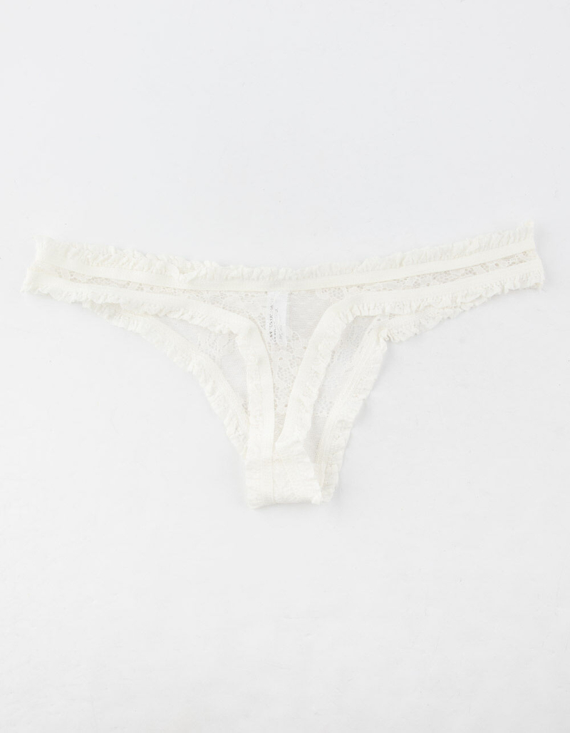 FULL TILT Essential Lace Cream Thong image number 1