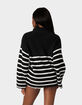 EDIKTED Oversized Quarter Zip Striped Womens Sweater image number 5