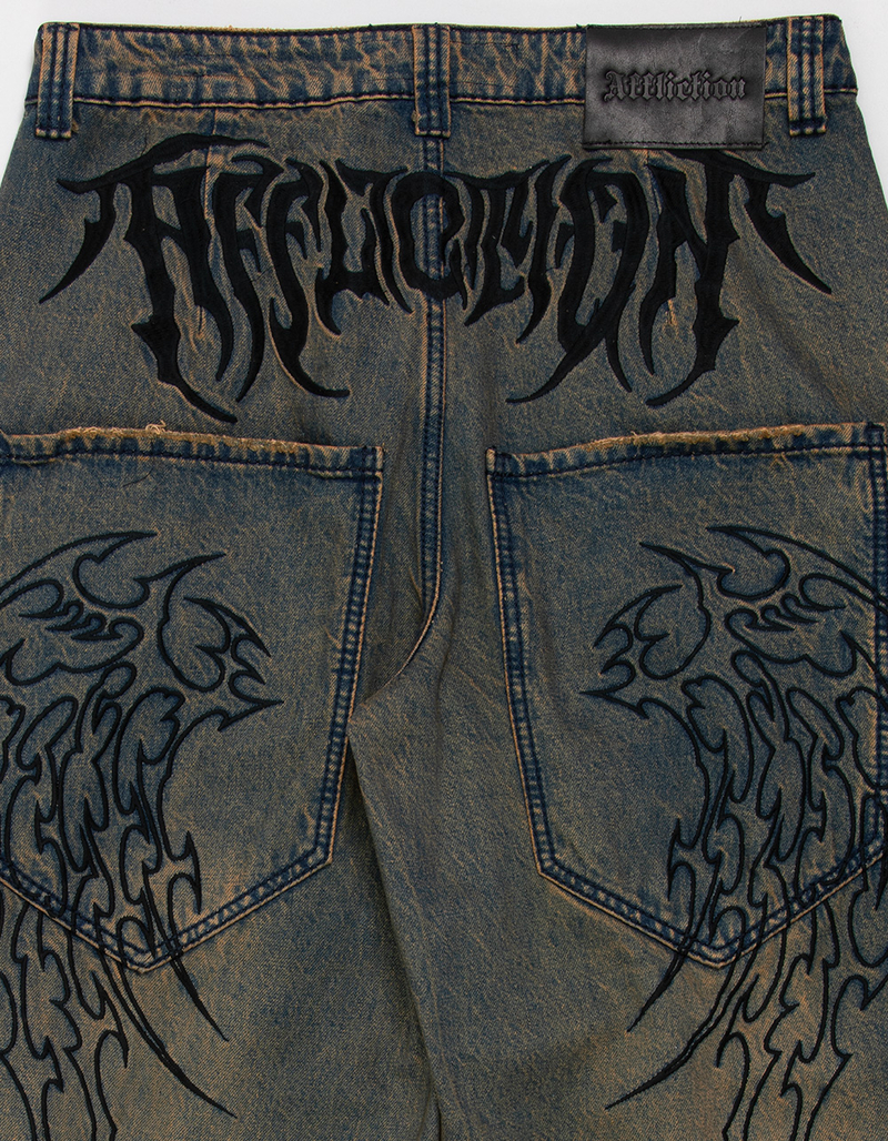 AFFLICTION Tribal & Wings Mens Wide Leg Jeans image number 2