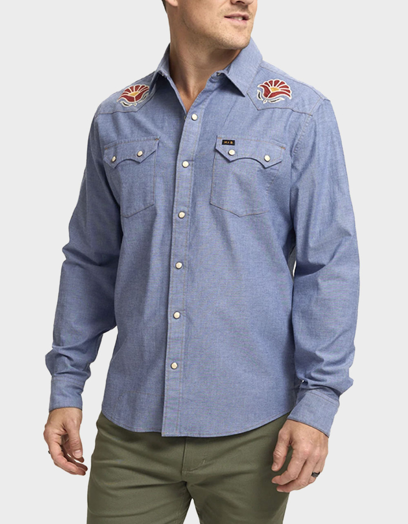 HOWLER BROTHERS Crosscut Deluxe Mens Long Sleeve Snap Shirt image number 1