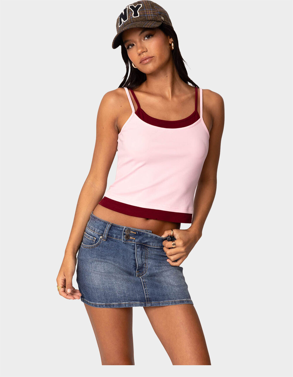EDIKTED Element Layered Tank Top - LIGHT PINK | Tillys