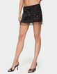 EDIKTED Sheer Sequin Bead Fringed Mini Skirt image number 2