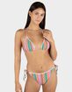 HURLEY Printed Stripe Crochet Scrunch Cheeky Tie Side Womens Bikini Bottoms image number 1