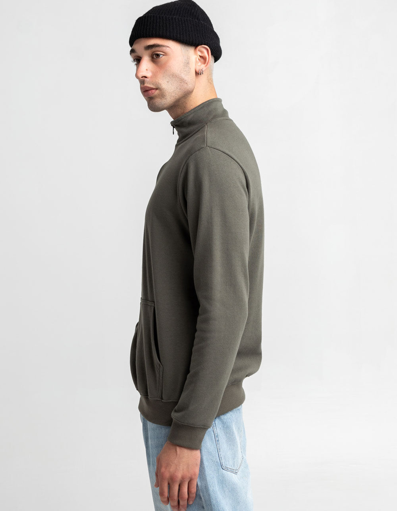 RSQ Mens Olive 1/4 Zip Mock Neck Sweatshirt image number 2