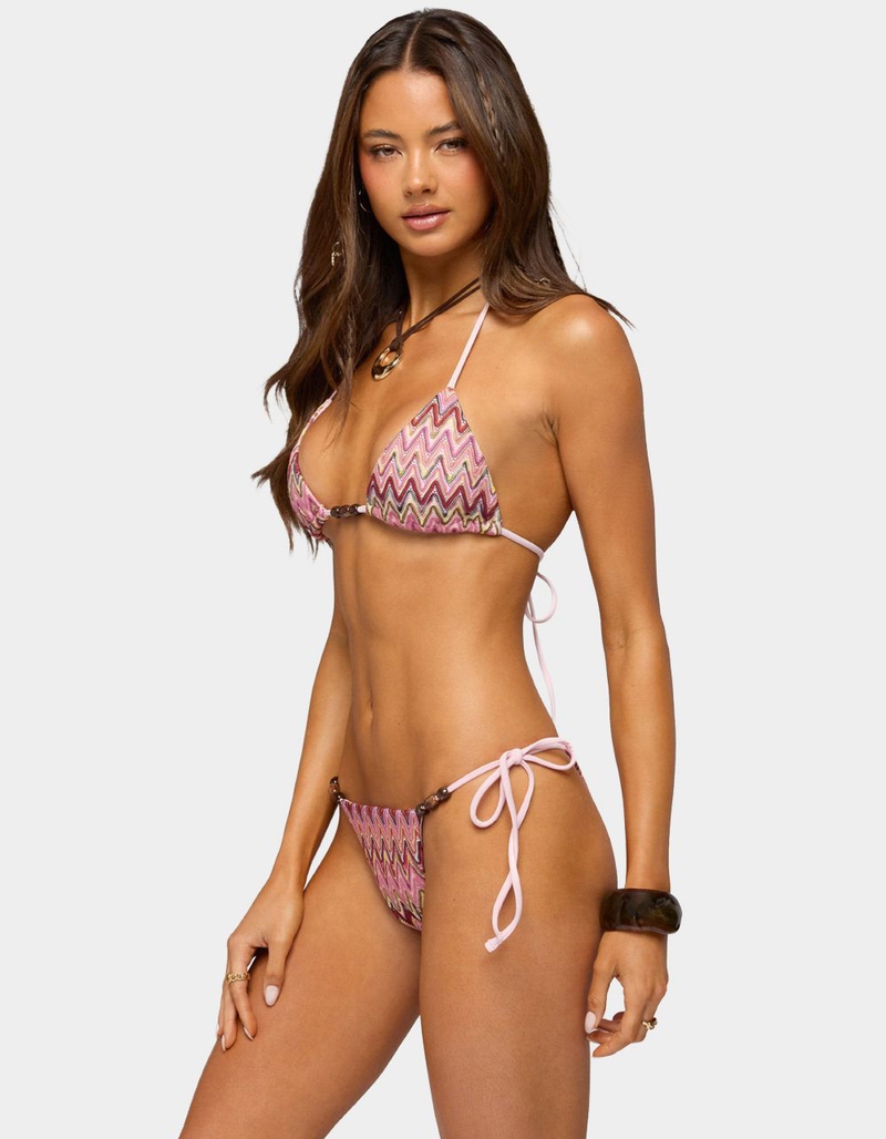 EDIKTED Alayna Zigzag Triangle Bikini Top image number 1