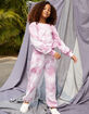 RSQ Tie Dye Girls Pink Fleece Jogger Pants image number 1