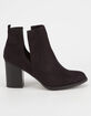 SODA Faux Suede Side Slit Womens Booties image number 2