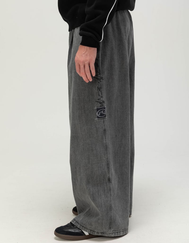 RUSTY Slub Mens Extra Baggy Elastic Waist Jeans image number 1