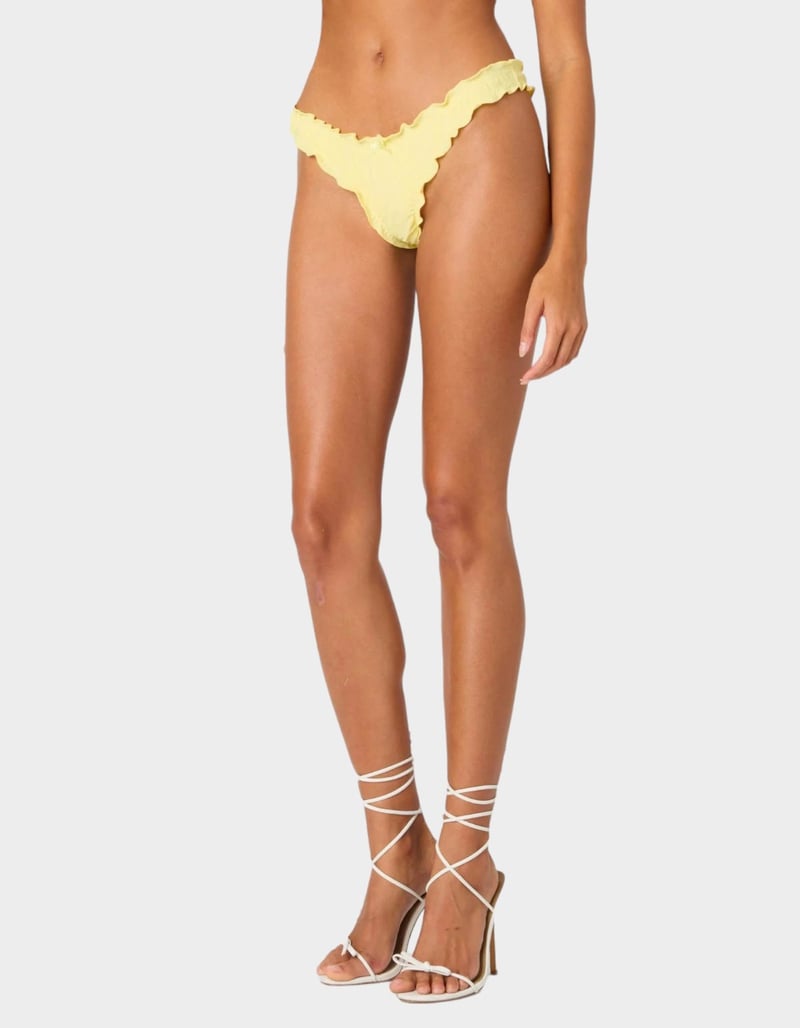 EDIKTED Golden Ruffle Edge Bikini Bottom image number 3