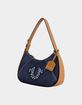 TRUE RELIGION Studded Logo Denim Hobo Bag image number 4