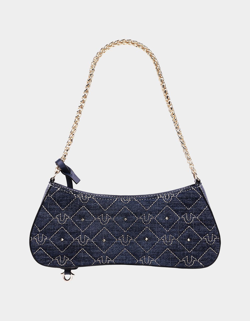 TRUE RELIGION Studded Denim Chain Shoulder Bag image number 3