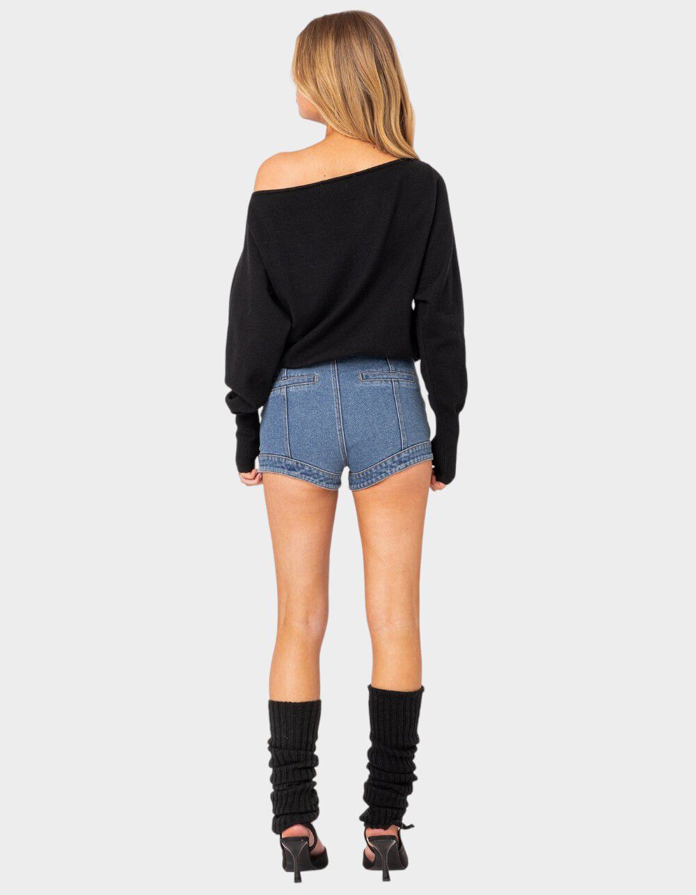 EDIKTED Off Shoulder Oversized Sweater - BLACK - S | Tillys