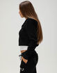 TRUE RELIGION Crystal Horseshoe Womens Crop Zip-Up Hoodie image number 3