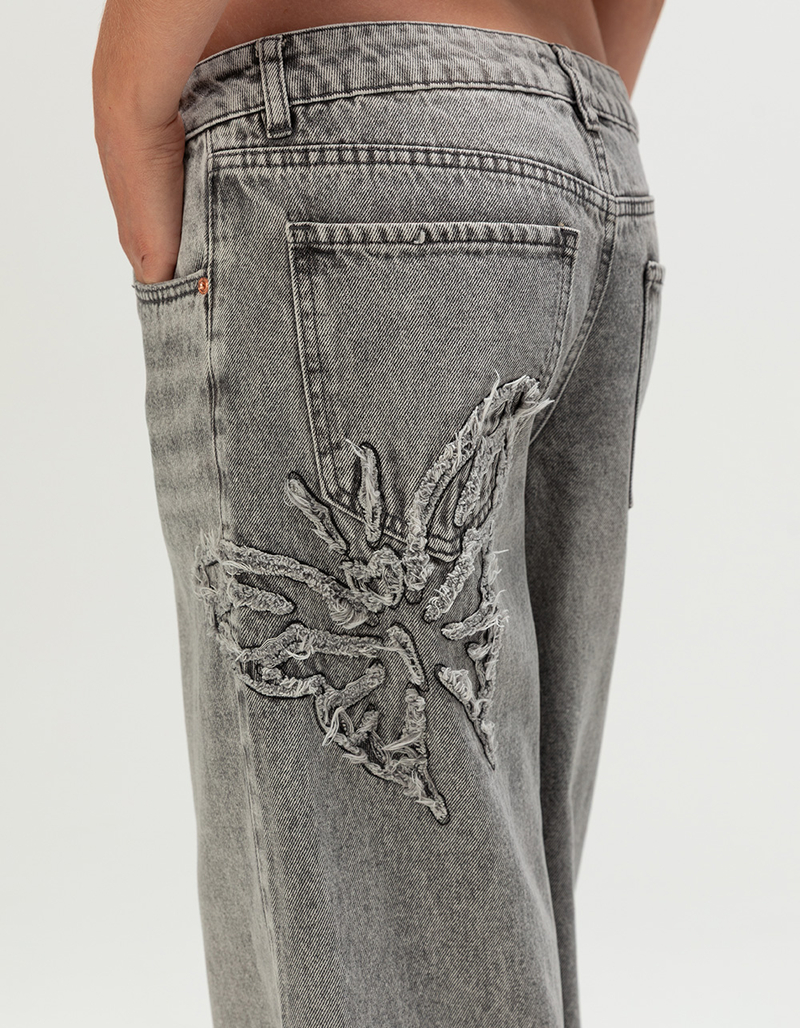 RSQ Womens Low Rise Butterfly Baggy Jeans image number 4