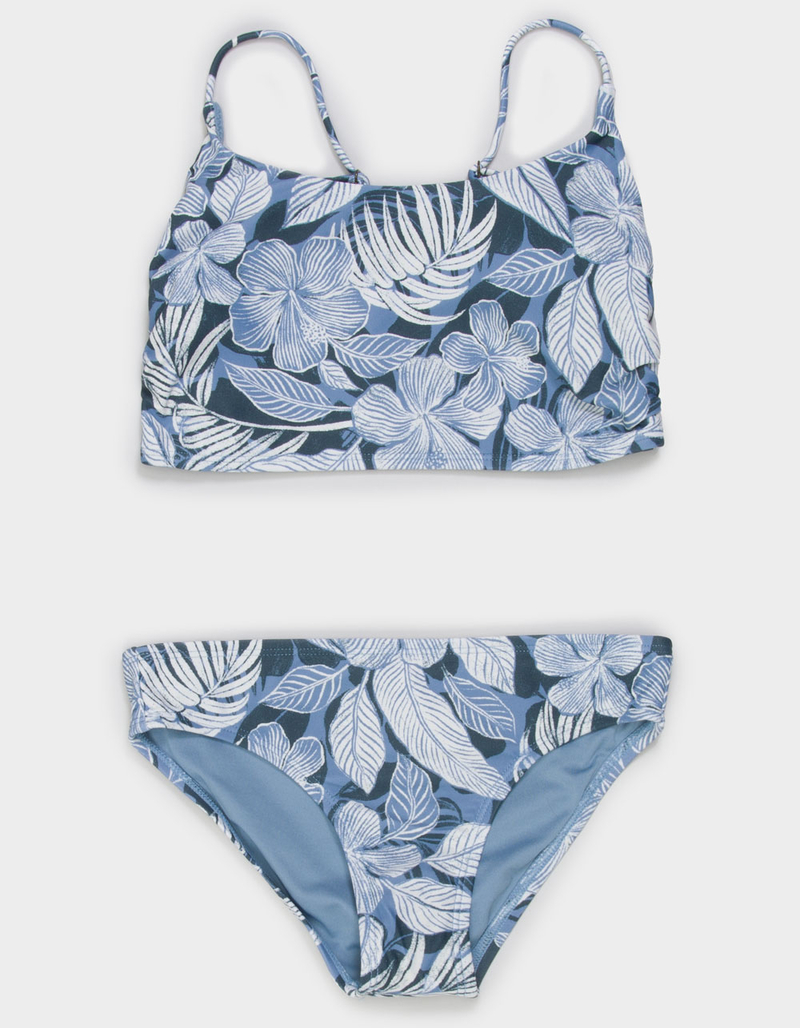 O'NEILL Palmetto Tropical Ruched Longline Girls Bralette Bikini Set image number 0