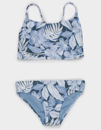 O'NEILL Palmetto Tropical Ruched Longline Girls Bralette Bikini Set Primary Image