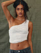 WEST OF MELROSE Lace One Shoulder Womens Top image number 3