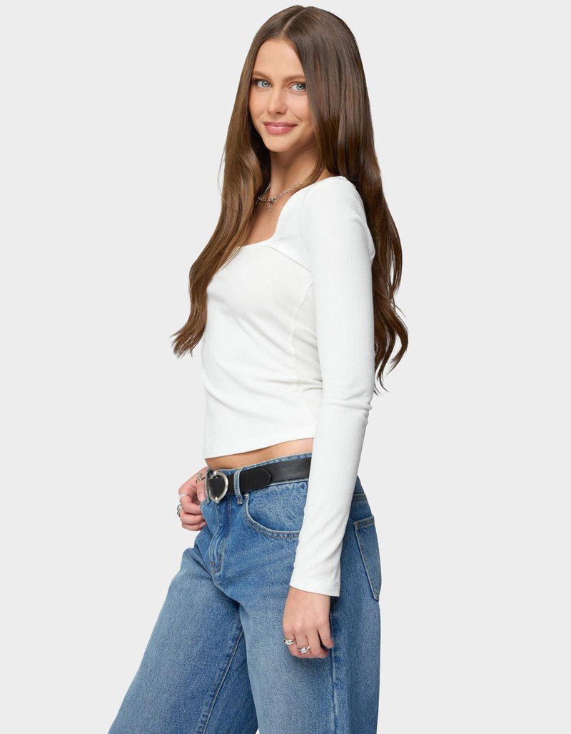 EDIKTED Zandra Square Neck Ribbed Top image number 1