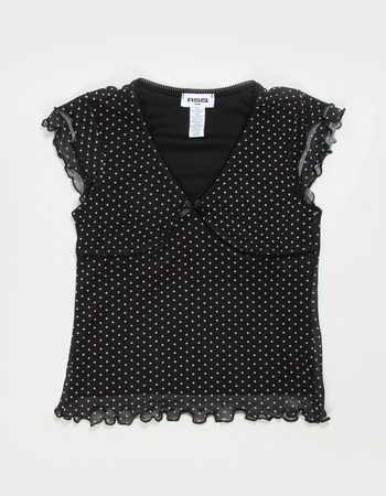 RSQ Girls Polka Dot Mesh Top Alternative Image