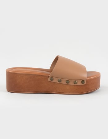 BAMBOO Rez Womens Studded Flatform Slides Primary Image