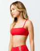 FULL TILT Textured Bralette Red Bikini Top image number 1