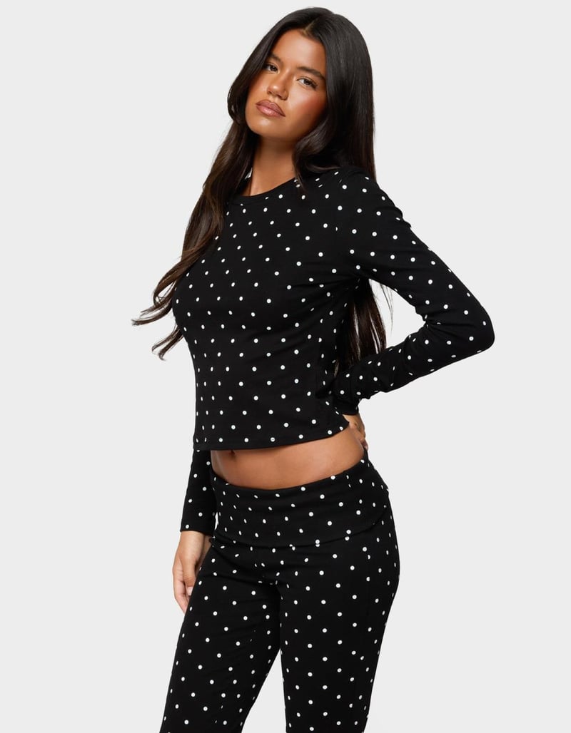 EDIKTED Daliya Polka Dot Long Sleeve Top image number 1