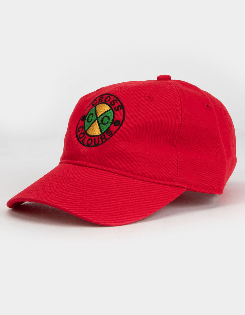 CROSS COLOURS Classic Embroidered Mens Red Dad Hat image number 0