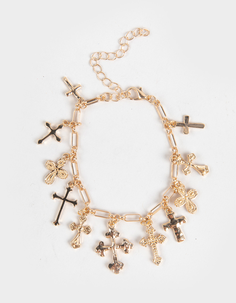 FULL TILT Multi Charm Cross Bracelet image number 0