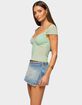 EDIKTED Shoulder Tie Lacey Sheer Mesh Top image number 2