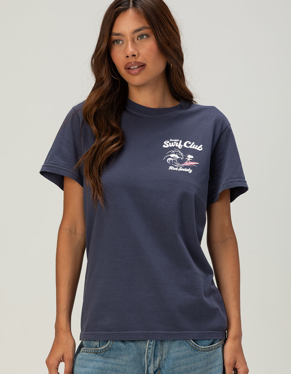 RIOT SOCIETY x Peanuts Snoopy Surf Club Womens Tee - NAVY | Tillys