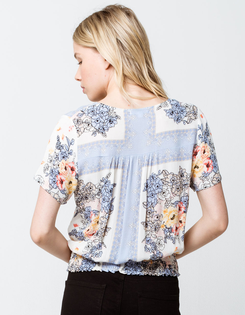 COCO & JAIMESON Smocked Wrap Womens Top image number 2