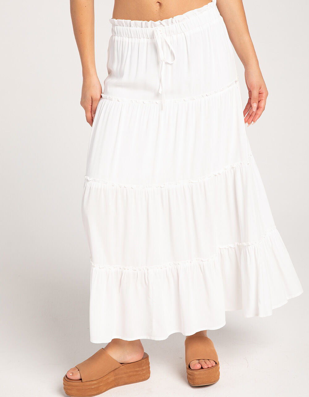 LOVE TREE Tiered Womens Midi Skirt - WHITE | Tillys