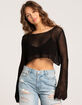 COTTON CANDY LA Open Knit Womens Sweater image number 1