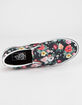 VANS Garden Floral Classic Slip-On Black & True White Womens Shoes image number 3