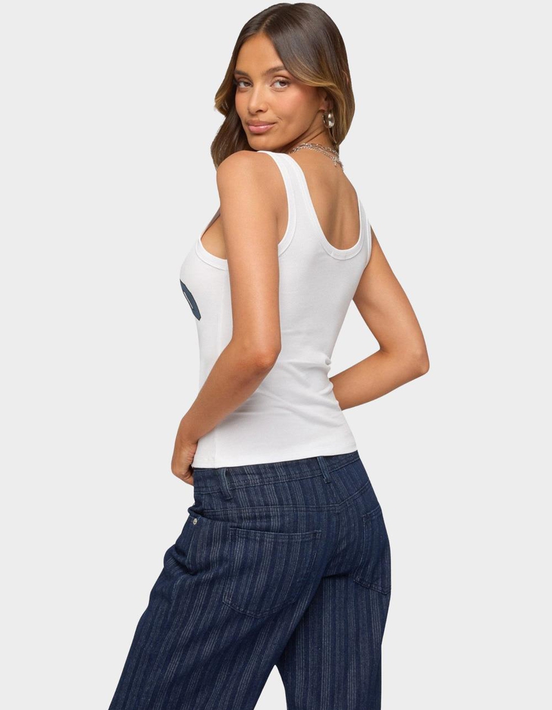 EDIKTED Edikted Girly Ribbed Tank Top image number 2