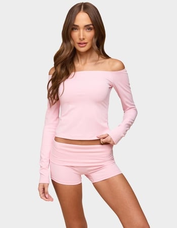 EDIKTED Tezia Off Shoulder Long Sleeve Top Primary Image