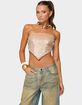 EDIKTED Sequin Backless Triangle Strapless Top image number 1