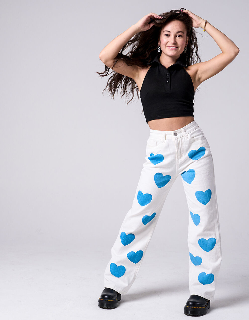 TRUEWRLD Blue Heart Womens Jeans image number 0