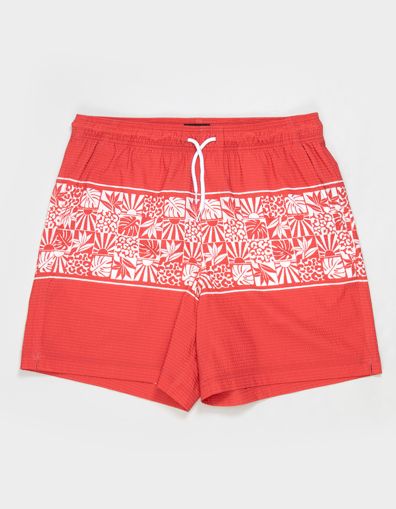 RSQ Mens Seersucker 6.5" Swim Trunks image number 2