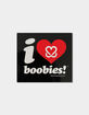 KEEP A BREAST I Love Boobies! Square Sticker image number 1